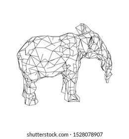 Abstract Elephant Triangular Line Art Images, Mosaic Elephant