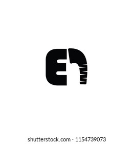 abstract elephant vector logo. alphabeth with elephant logo