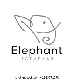 Abstract elephant vector logo design. Creative linear animal gold logotype