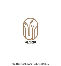 Abstract elephant vector logo design. Creative linear animal logotype