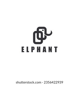 Abstract elephant vector logo design