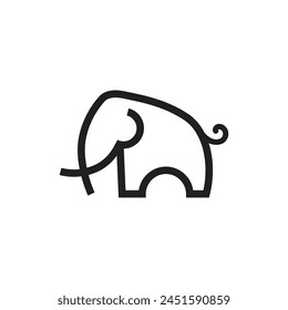 Diseño Abstractas del logotipo del Vector del elefante. Ilustración de logotipo animal lineal creativo