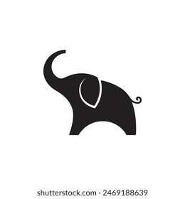 Abstract elephant vector logo design and icon symbol, 