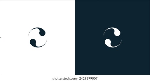 Abstract Elevate Logo Image. Yin and yang symbol. Round Vector Logo Design for Business Logo and Branding.