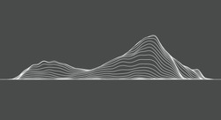 abstract elevation contour topography line for concept about minimal mountain , hill , wave form.