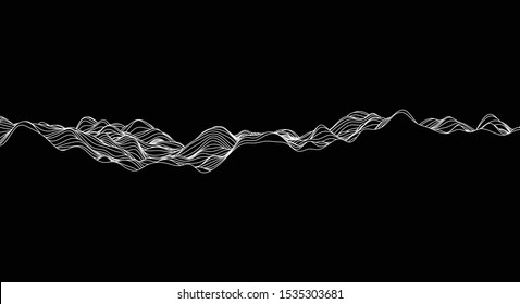 Abstract Elevation Contour Topography Line For Concept About Minimal Mountain , Hill , Wave Form.