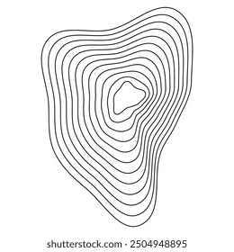 Abstrakte Höhenkonturen. Biologische Geländelinien. Geometrische Topographiewellen. Natürliche Konturformen.