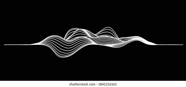 Abstract Elevation Wavy Topography Strip Line For Concept About Minimal Mountain , Hill , Wave Form.