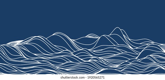 Abstract Elevation Wavy Topography Strip Line For Concept About Minimal Mountain , Hill , Wave Form.