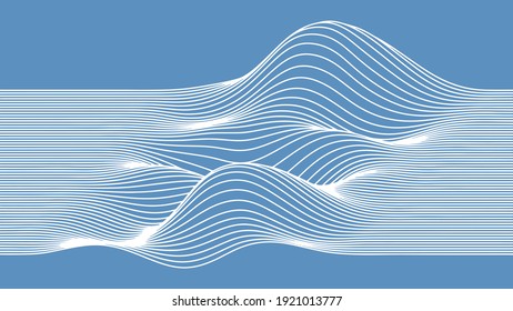 abstract elevation wavy topography strip line for concept about minimal mountain , hill , wave form.