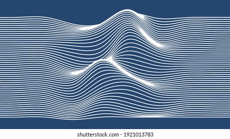 abstract elevation wavy topography strip line for concept about minimal mountain , hill , wave form.