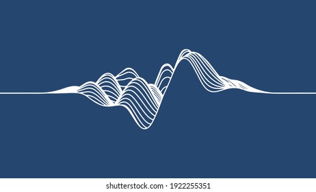 abstract elevation wavy topography strip line for concept about minimal mountain , hill , wave form.