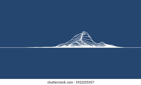 abstract elevation wavy topography strip line for concept about minimal mountain , hill , wave form.