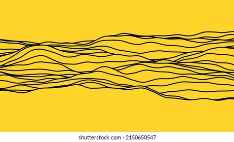 Abstract Elevation Wavy Topography Strip Line For Concept About Minimal Mountain , Hill , Wave Form.