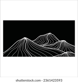 línea de la tira de topografía ondulada de elevación abstracta para el concepto de montaña mínima, cuesta, forma de olas. Eps 10