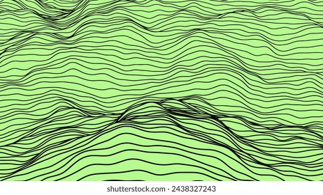 abstract elevation wavy topography strip line for concept about minimal mountain , hill , wave form.