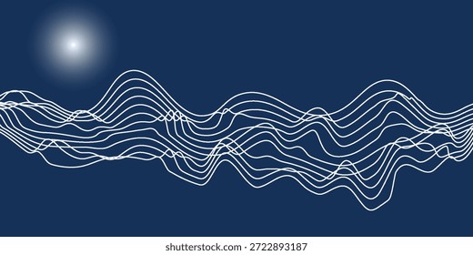 abstract elevation wavy topography strip line for concept about minimal mountain , hill , wave form.
