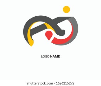 abstract elipse logo design vector illustration