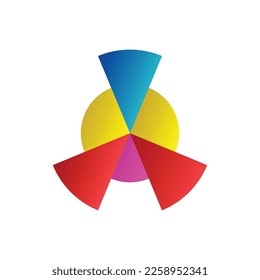 abstract ellipse in 4 colors with gradient