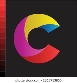 abstrakte Ellipse in 4 Farben mit Farbverlauf
