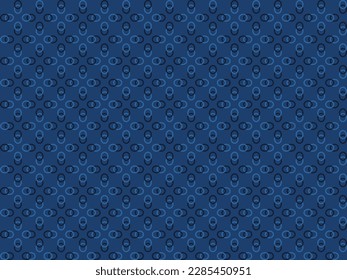 Resumen del patrón de flor de elipse sin fisuras. Elemento azul claro y azul oscuro sobre fondo azul. Para las mujeres de tela masculina vestir tela de seda de tela de tela textil de tela impresión