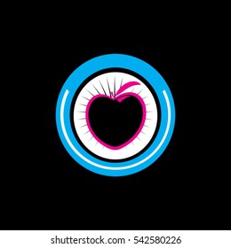 abstract ellipse icon logo element apple 