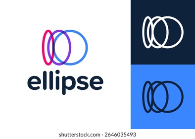 abstract ellipse logotype. Letter O Creative waves curving rings circles logo design template. Universal colorful lines creative vector icon sign logotype isolated on white background.