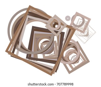 Abstract ellipse & square box geometric pattern, colorful & artistic for graphic design, catalog, textile or texture printing & background. Vector illustration graphic.