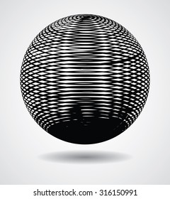 Abstract Elliptical Design Element. Ball in Grunge Style.