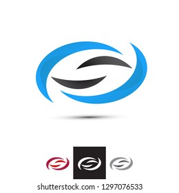 Abstract Elliptical Line Vector. Geometric Letter S Brand Logotype. Professional Corporate Company Identity Graphic Icon Symbol.