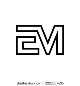 Abstract EM initials, monogram, logo design, line art, icon for business, template, simple, elegant