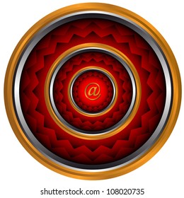 Abstract email an icon with circles of red color