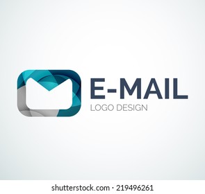 Abstract email logo design made of color pieces - various geometric shapes