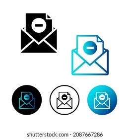 Abstract Email Unsubscribe Icon Illustration