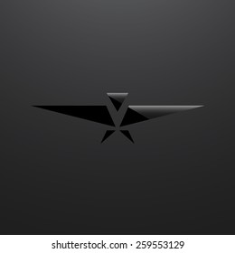 Abstract emblem of black triangles. Vector illustration.