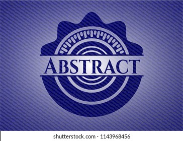 Abstract emblem with jean texture
