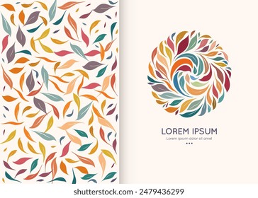 Abstract emblem with leaves. Can be used for jewelry, beauty and fashion industry. Great for logo, monogram, invitation, flyer, menu, background, or any desired idea.