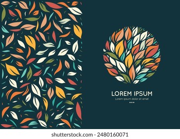 Abstractas emblema con hojas. Puede ser utilizado para la joyería, la belleza y la industria de la moda. Ideal para el logotipo, monograma, invitación, folleto, menú, fondo, o cualquier idea deseada.