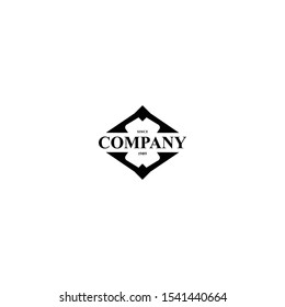 abstract emblem logo vector design with simple, vintage, and minimalist styles