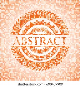 Abstract abstract emblem, orange mosaic background