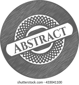 Abstract emblem with pencil effect