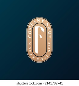 Abstract Emblem Premium luxury corporate identity elegant letter F logo design