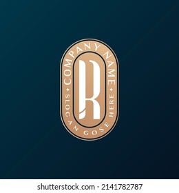 Abstract Emblem Premium luxury corporate identity elegant letter R logo design