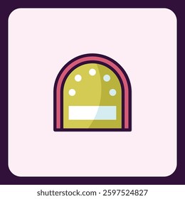 Abstract emblem with round shape and geometric representation style