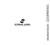 Abstract emblem for strength and teamwork minimalist design for business and marketing graphic element for logo design