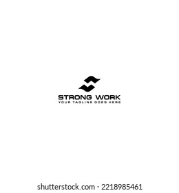 Abstract emblem for strength and teamwork minimalist design for business and marketing graphic element for logo design