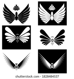 abstract emblem symbol wings black modern