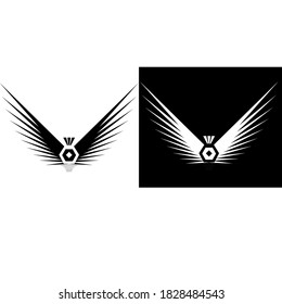 abstract emblem symbol wings black modern