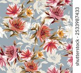 abstract an embossed blooming bright flower motif arrangement all - over textile design illustration digital image printing factory