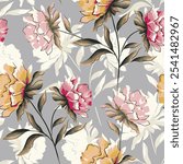abstract an embossed blooming bright flower motif arrangement all - over textile design illustration digital image printing factory